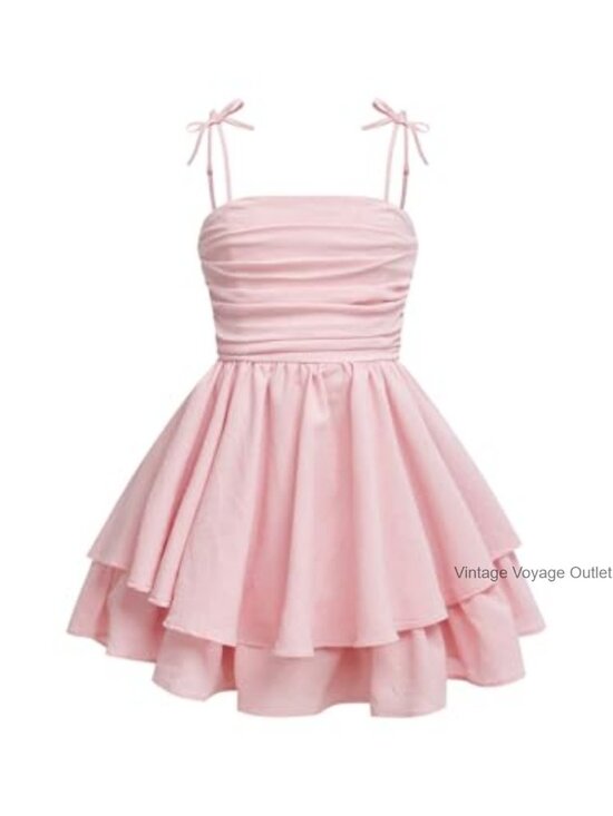 Other - Girls Flowy Ruffle Smocked Cami Dress Square Neck Sleeveless A-Line Summer